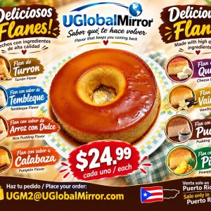 Flan de Arroz con Dulce (No shipping) (Se entrega en persona en Plaza de Río Piedras, San Juan, Puerto Rico)